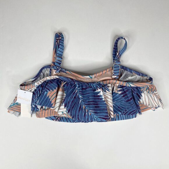 Raisins Curve Swimsuit Top Tropical Floral Tortuga Flounce Women's Size 14W NWT - Picture 3 of 7